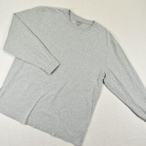 L.L.Bean Men’s L Reg Gray Traditional Fit Long Sleeve Crew Neck T-Shirt